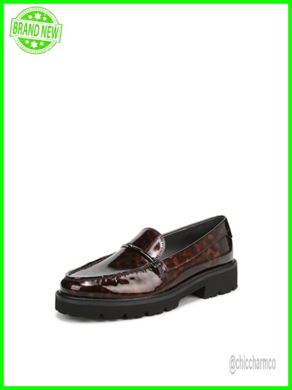 Suede or Faux Leather Slip On Loafers with 1.4 Inch Heel, Round Toe, Lug Sole